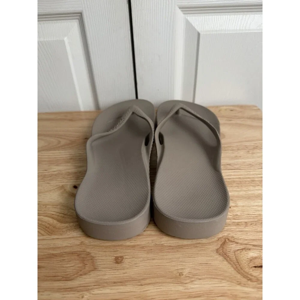 ARCHIES Taupe Arch Support Flip Flops Unisex Men 10 Women's 11
